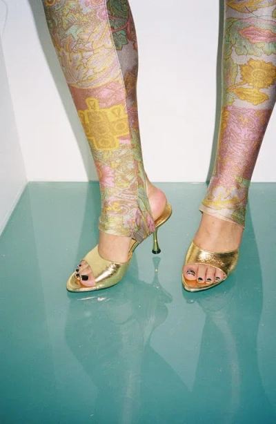 Jeffrey Campbell Agent Slide Sandal In Gold