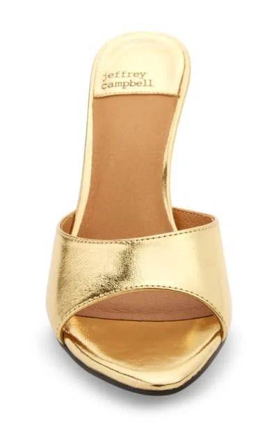 Jeffrey Campbell Agent Slide Sandal In Gold