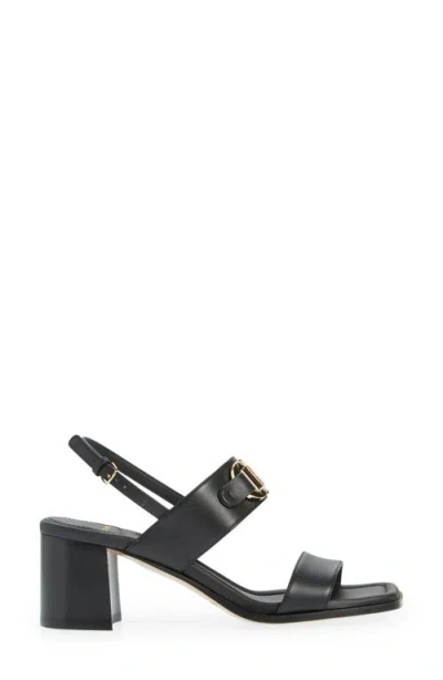 Ferragamo Sandals Block Heel Gancini Buckle In Black