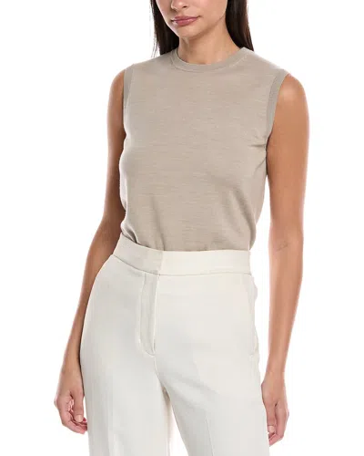 Lafayette 148 New York Double Knit Wool-blend Top In Gray