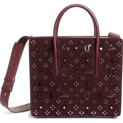 Christian Louboutin Paloma Medium Top-handle Bag In Suede With Loubinthesky Spikes