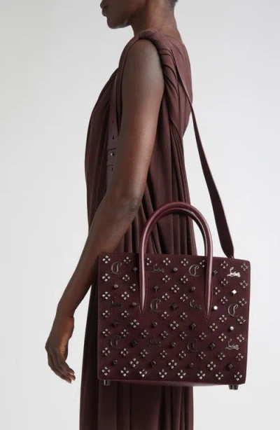 Christian Louboutin Paloma Medium Top-handle Bag In Suede With Loubinthesky Spikes