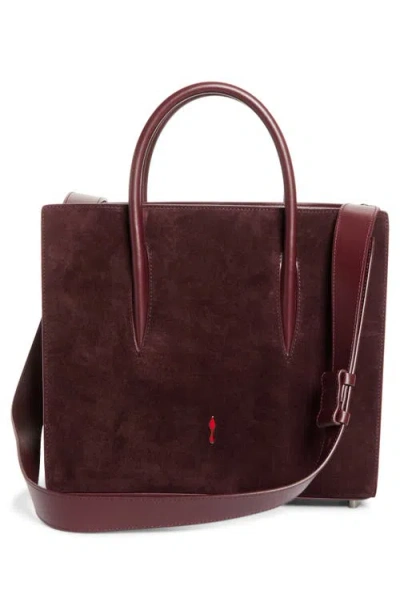 Christian Louboutin Paloma Medium Top-handle Bag In Suede With Loubinthesky Spikes