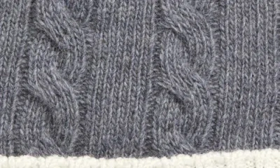 Moncler Stripe-trimmed Wool Beanie In Gray