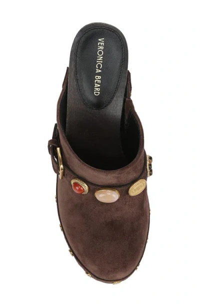 Veronica Beard Giana Embellished Suede Platform Mules In Multi