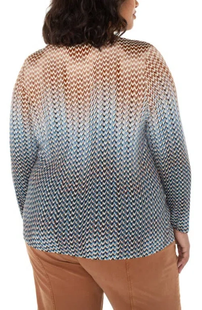 Liverpool Los Angeles Trendy Plus Size Printed Knit Top In Multi