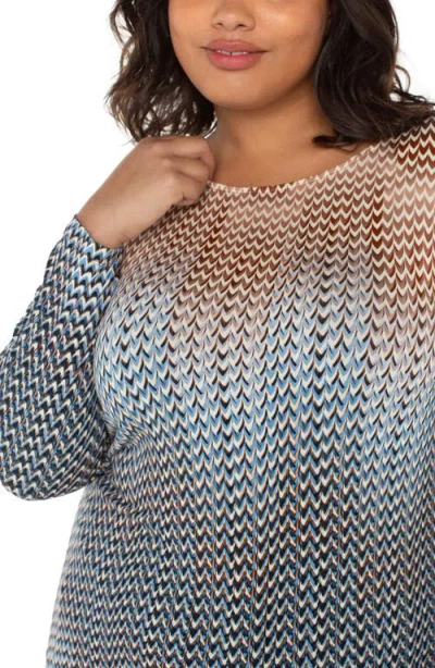 Liverpool Los Angeles Trendy Plus Size Printed Knit Top In Multi