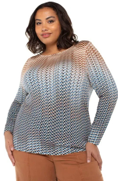 Liverpool Los Angeles Trendy Plus Size Printed Knit Top In Multi