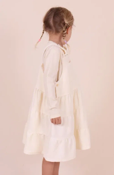 Tiny Tribe Kids' Corduroy Overall Dress In Yellow