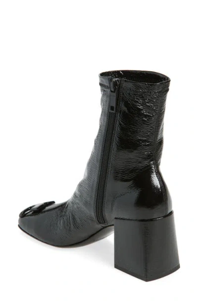 Courrèges Block Heel Ankle Boots With Crease Effect In Black