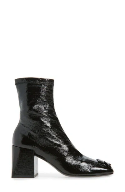 Courrèges Block Heel Ankle Boots With Crease Effect In Black