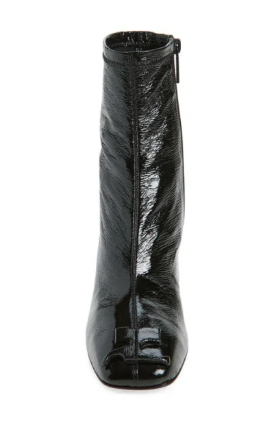 Courrèges Block Heel Ankle Boots With Crease Effect In Black