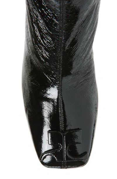 Courrèges Block Heel Ankle Boots With Crease Effect In Black