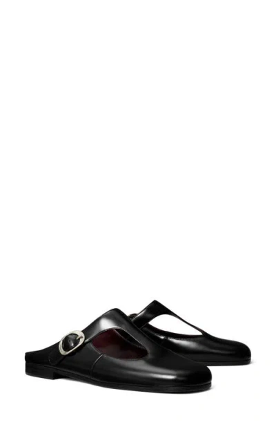 Tory Burch Violet T Strap Mules Perfect Black In Black