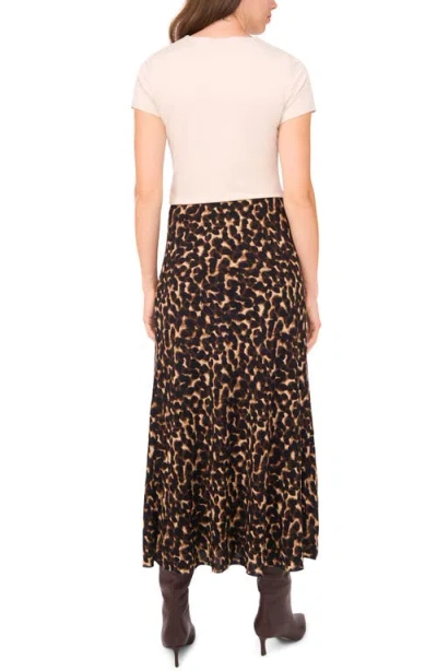 Halogenr Halogen(r) Leopard Print Brushed Pull-on Maxi Skirt In Brown