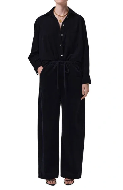 Citizen Of Humanity Citizens Of Humanity Aurora Pull-on Stretch Cotton Pants In Black