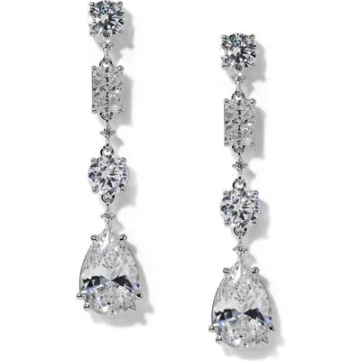 Nadri Everleigh Cubic Zirconia Linear Drop Earrings In Metallic