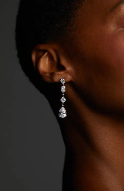 Nadri Everleigh Cubic Zirconia Linear Drop Earrings In Metallic