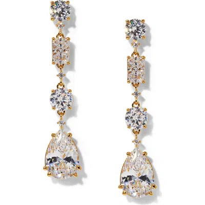 Nadri Everleigh Cubic Zirconia Linear Drop Earrings In Gold