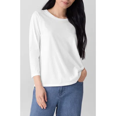 Eileen Fisher Women's Round Neck T-shirt In White