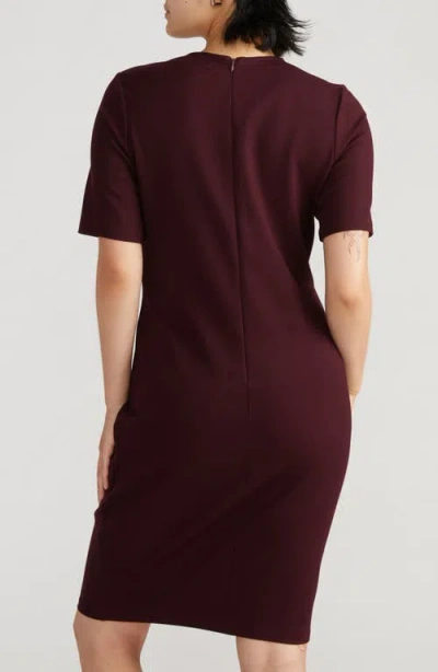 Universal Standard Envelope Neck Ponte Dress In Brown