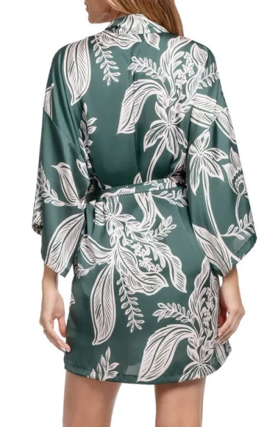 Midnight Bakery Women's Elowyn Soft Satin Sleepwear Robe In Green