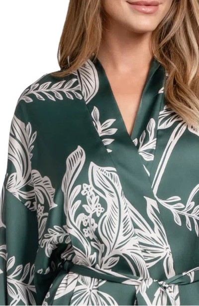 Midnight Bakery Women's Elowyn Soft Satin Sleepwear Robe In Green