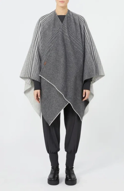 Mm By Max Mara Brenta Wool Blend Ruana In Gray