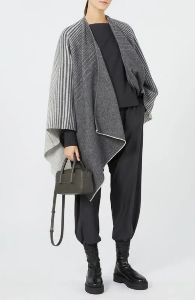 Mm By Max Mara Brenta Wool Blend Ruana In Gray