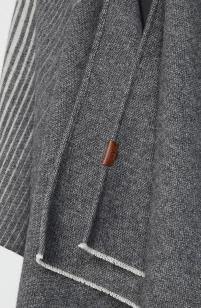 Mm By Max Mara Brenta Wool Blend Ruana In Gray