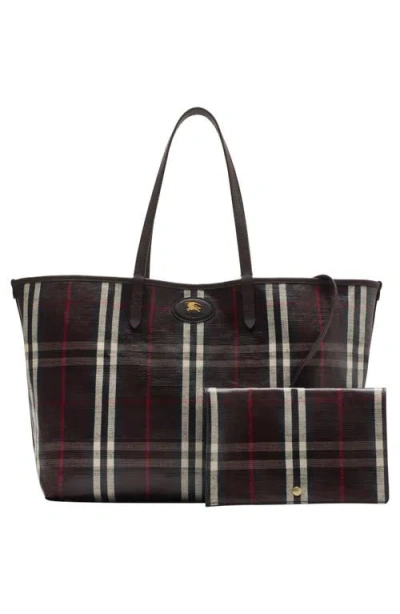 Burberry Womens Mahogany Medium Highlands Cotton-blend Tote Bag In Multi