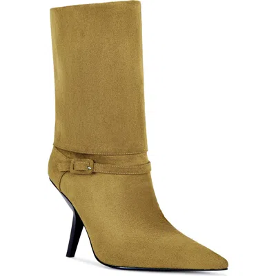 Azalea Wang Winding Pointed Toe Bootie In Green