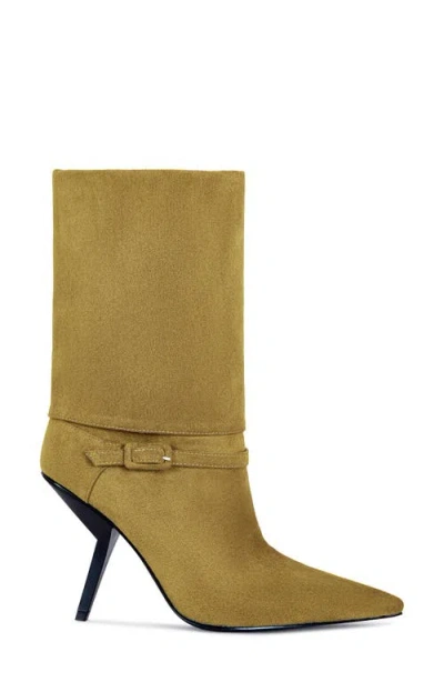 Azalea Wang Winding Pointed Toe Bootie In Green