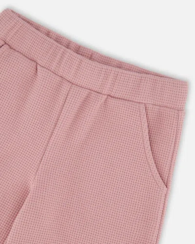Deux Par Deux Waffle Flare Leg Pants In Pink