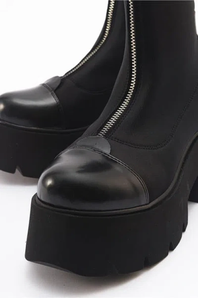 Prologue Shoes Bray Patent Chunky Boot In Black