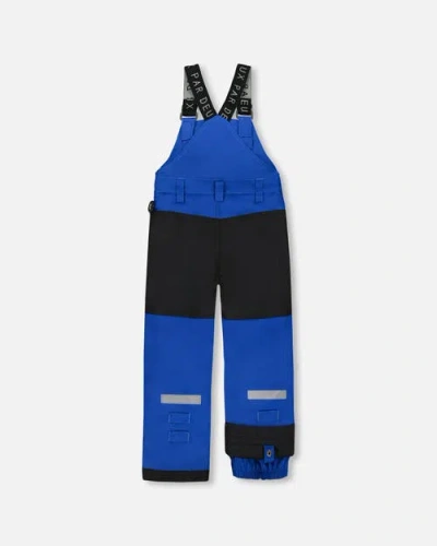 Deux Par Deux Solid Play Overall Snow Bib In Blue