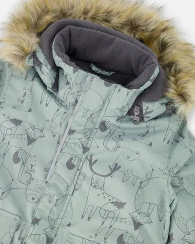 Deux Par Deux Boy Two-piece Discover Snowsuit In Gray