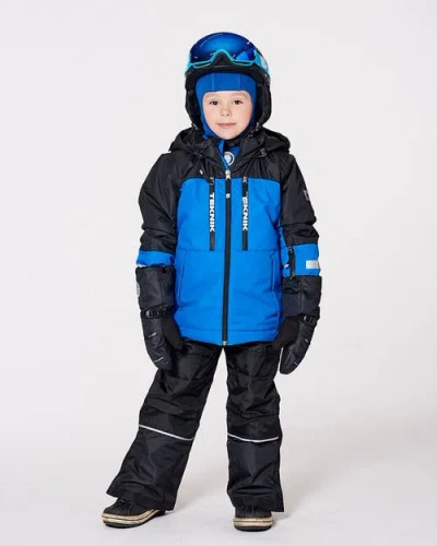 Deux Par Deux Boy Two-piece Teknik Snowsuit In Blue