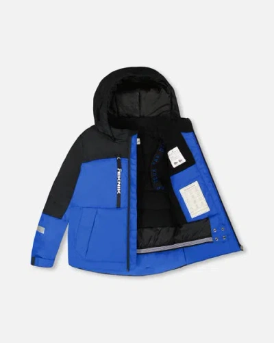 Deux Par Deux Boy Two-piece Teknik Snowsuit In Blue