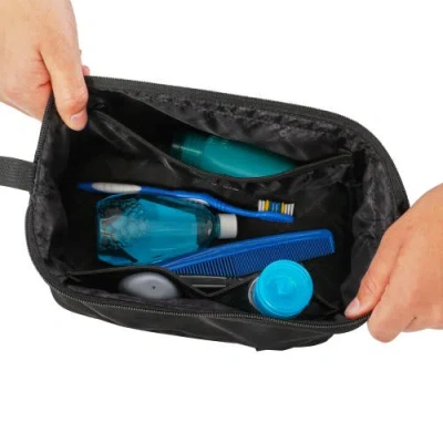 Members Only Travel Pouch With Zipper Closure In Black