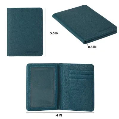 Members Only Passport Holder, Bifold Wallet With Secure Card Slots In Blue