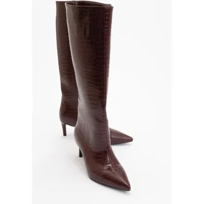 Prologue Shoes Cassandra High Heel Boot In Red