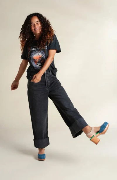 Charlotte Stone Maud Multicolor Ankle Strap Platform Clog In Blue