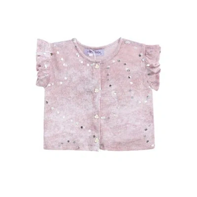 Mimi Tutu Mauve Cream Sequin Shorts Set In Pink