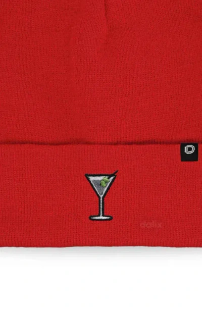 Dalix Martini Beanie Cap In Red