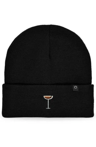 Dalix Espresso Martini Beanie Cap In Black
