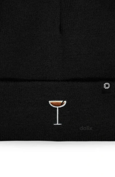Dalix Espresso Martini Beanie Cap In Black