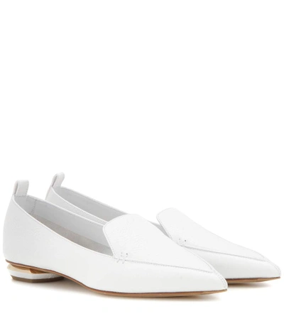 Shop Nicholas Kirkwood Beya Bottalato Leather Loafers In White