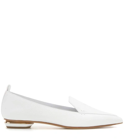 Shop Nicholas Kirkwood Beya Bottalato Leather Loafers In White