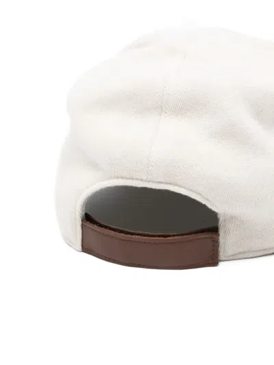 Eleventy Wool Baseball Cap In White